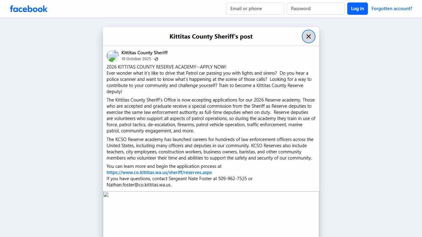 2026 KITTITAS COUNTY RESERVE... - Kittitas County Sheriff Facebook